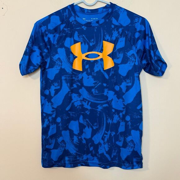 Under Armour Other - Under Armour Shirt boys youth large blue orange short sleeve